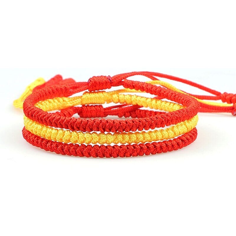 Artisan d'Asie 0 Set 1 / CHINA 3PCS Multi Color Tibetan Buddhist Bracelet For Women Men Good Lucky Charm Handmade Knots Rope Bracelets & Bangles Gifts Friends
