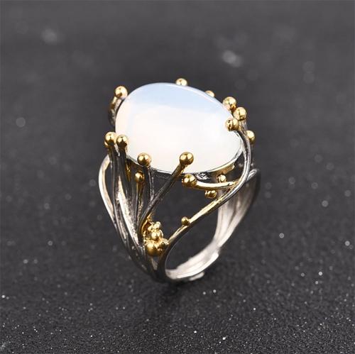 Artisan d'Asie Bagues Bague en Pierre de Lune et Argent S925