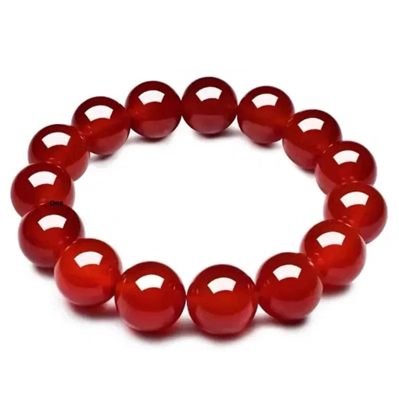 Artisan d'Asie Bracelets Malas 8mm Bracelet mala en pierre d'agate rouge