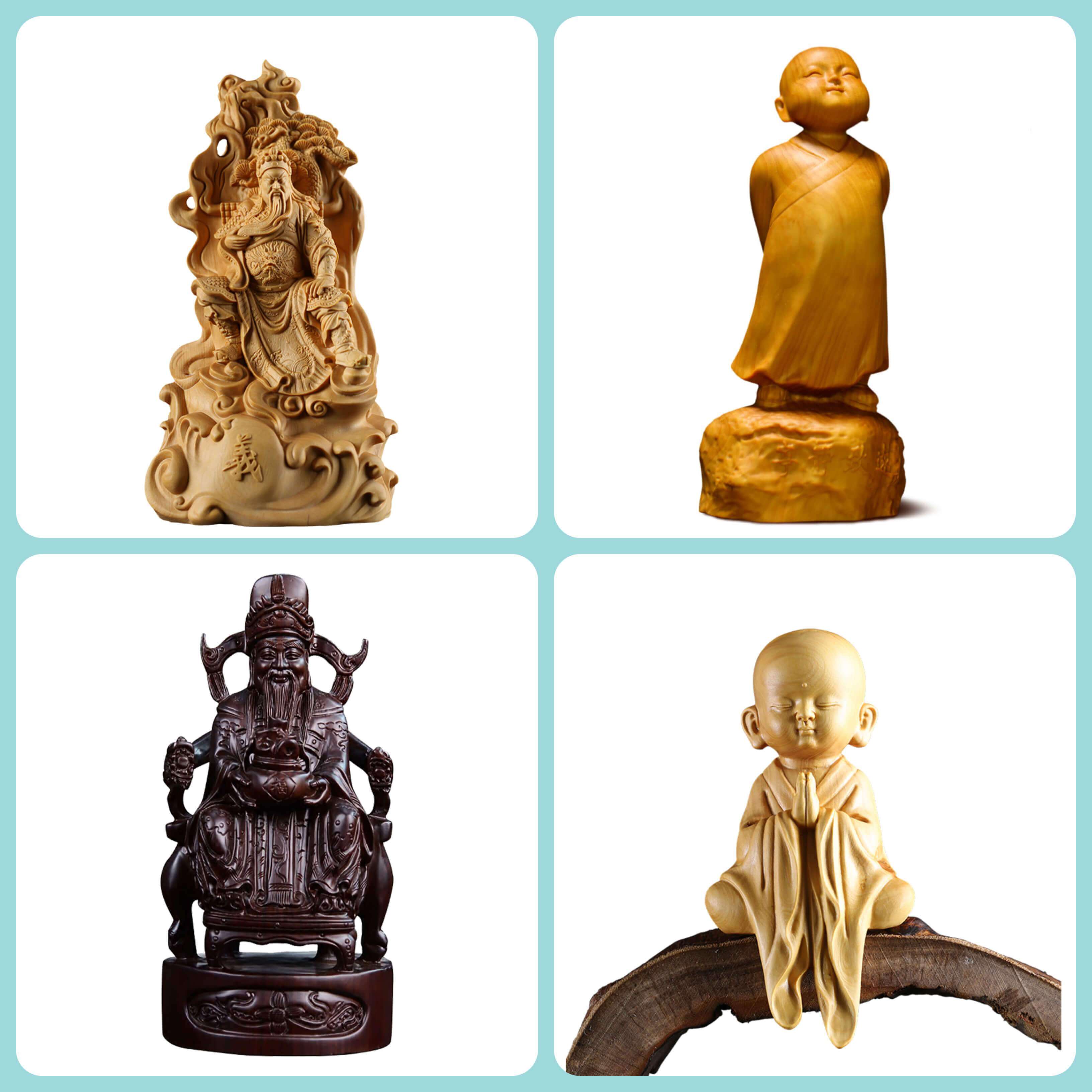 Statues Asiatiques en Bois