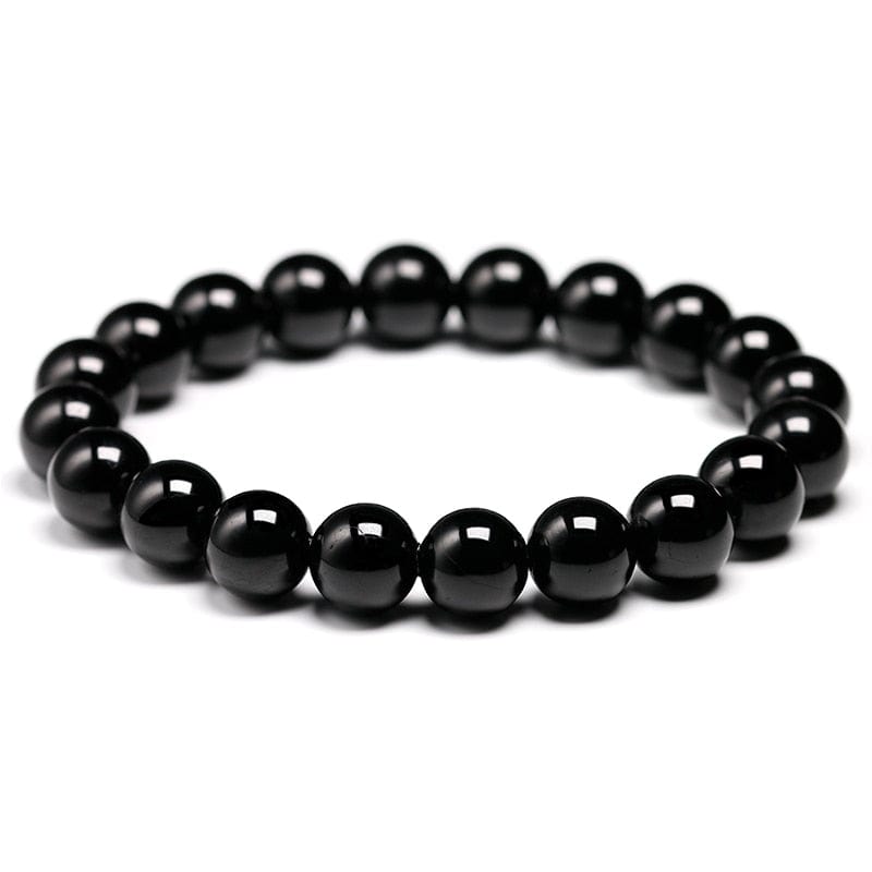 Artisan d'Asie 0 Beads 10mm / 16cm 6.3inch Natural Black Tourmaline Bracelet 6 8 10 mm Stone Beads Bracelet Gem Stone Energy Bracelet Men Yoga Energy Handmade Women Gift
