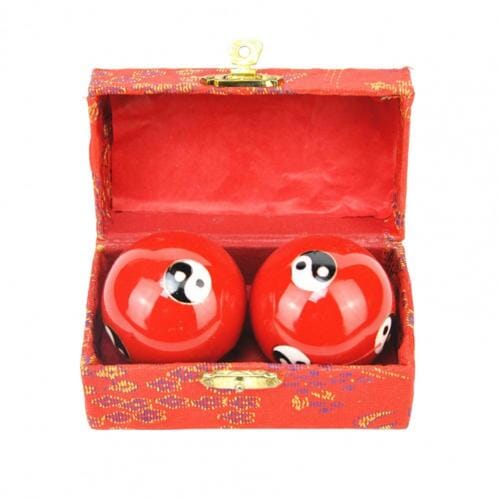 Artisan d'Asie 0 Red 2Pcs/Pair Meditation Ball Dragon Phoenix Pattern Hand Finger Exercise Stress Relief Baoding Balls Yin Yang Fitness Handball