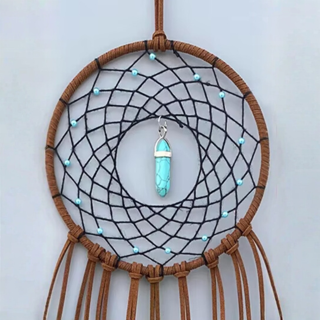 Artisan d'Asie Attrape Rêves Attrape-rêves de plumes bleues