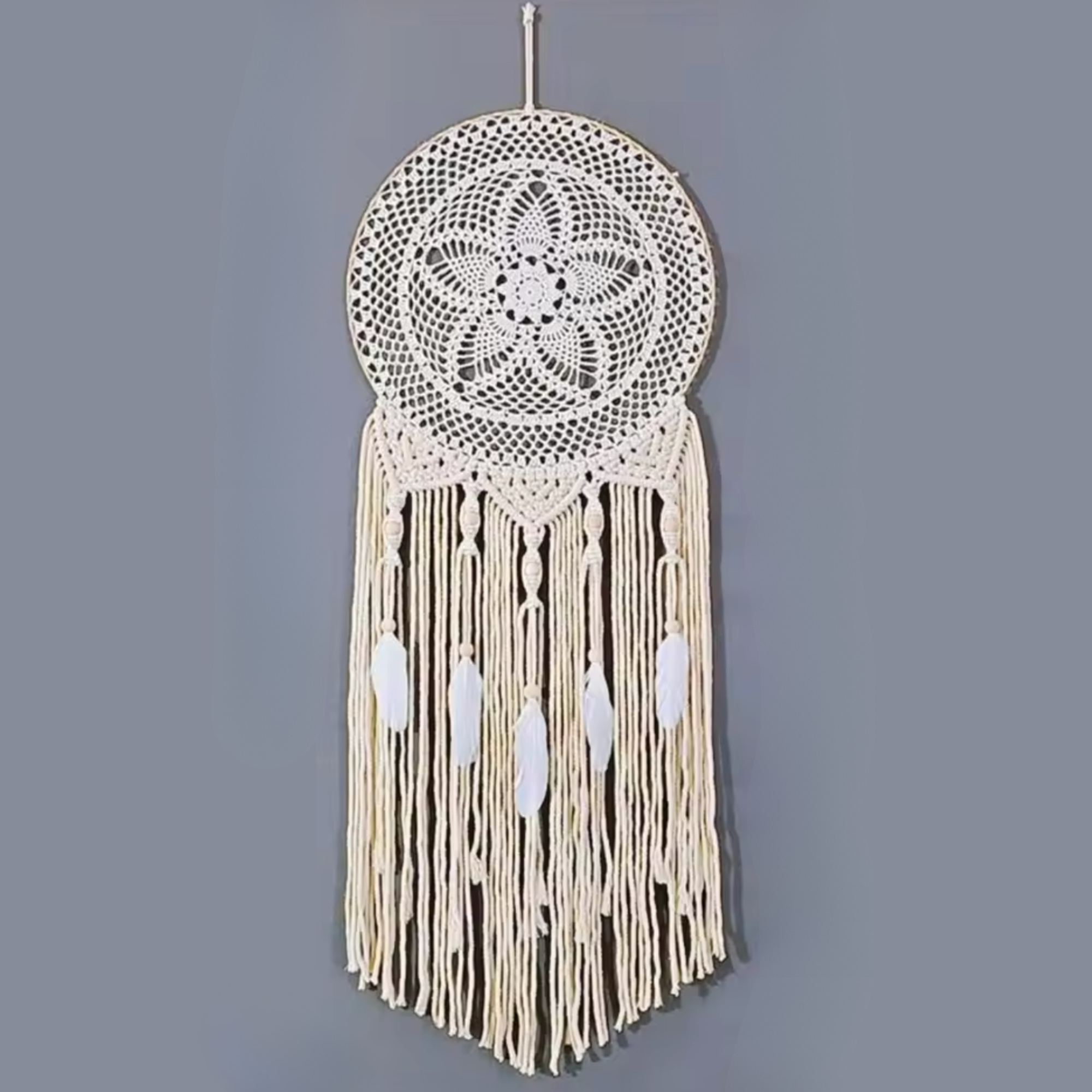 Artisan d'Asie Attrape Rêves Bohémien 2 Attrape-rêves blanc cassé