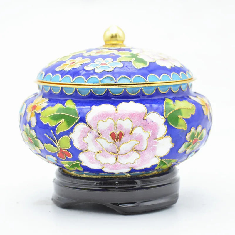 Artisan d'Asie Boites & Coffrets Chinois Bleu foncé Boite chinoise en cloisonné