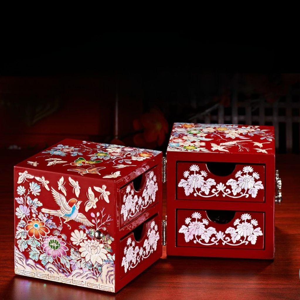 Artisan d'Asie Boites & Coffrets Chinois Boîte à bijoux chinoise en nacre et bois laqué