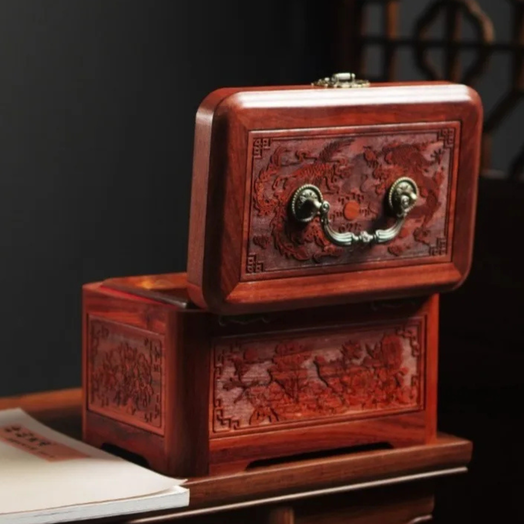 Artisan d'Asie Boites & Coffrets Chinois Boîte chinoise en bois de rose