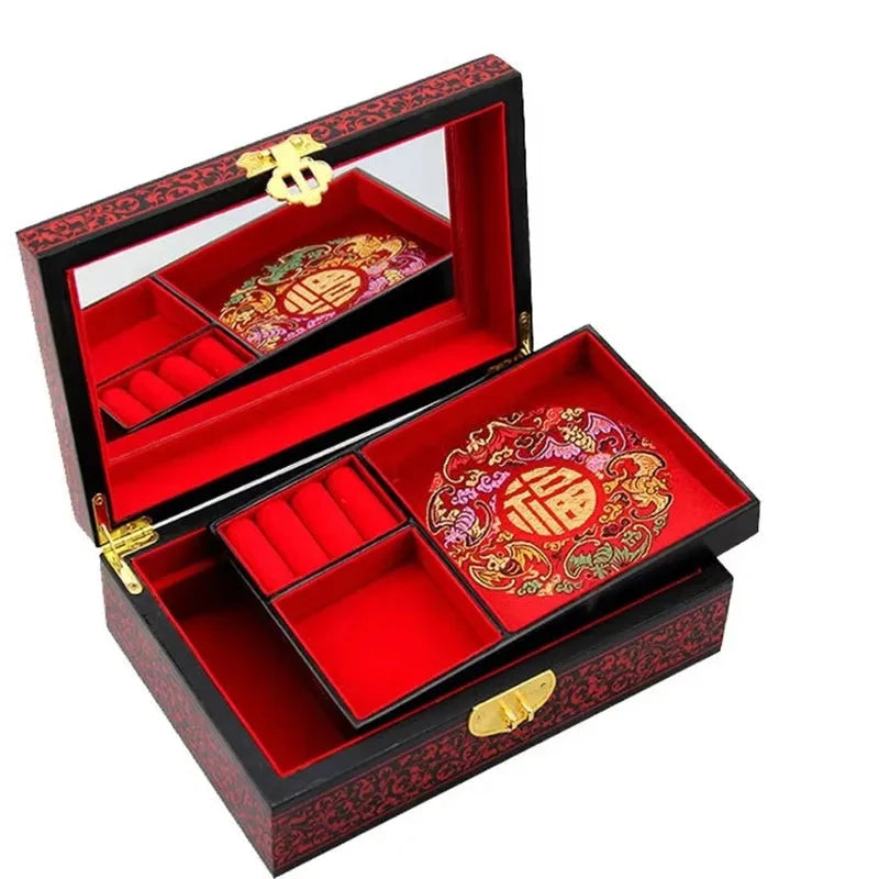 Artisan d'Asie Boites & Coffrets Chinois Boîte chinoise en bois laqué - Mariée en robe chinoise