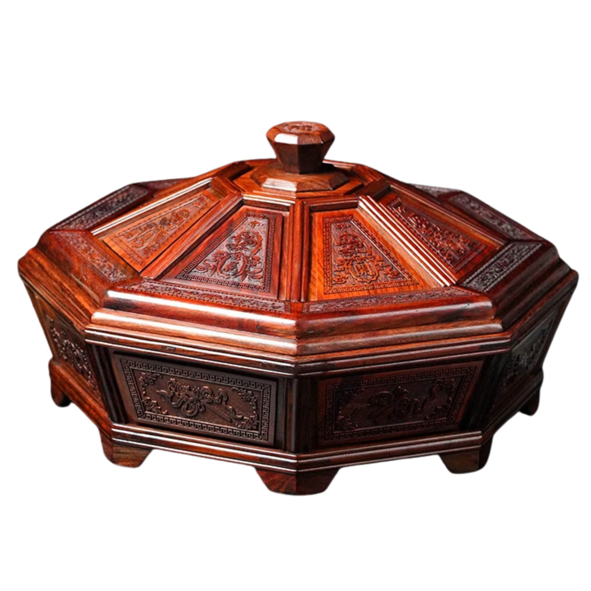 Artisan d'Asie Boites & Coffrets Chinois Boîte chinoise en octogonale en bois de rose