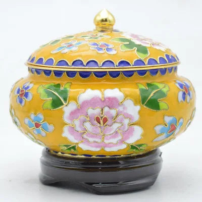 Artisan d'Asie Boites & Coffrets Chinois Jaune Boite chinoise en cloisonné