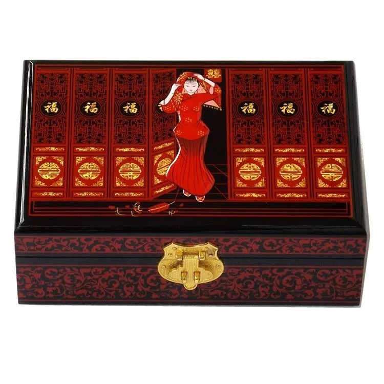 Artisan d'Asie Boites & Coffrets Chinois Mariée en robe chinoise 1 Boîte chinoise en bois laqué - Mariée en robe chinoise