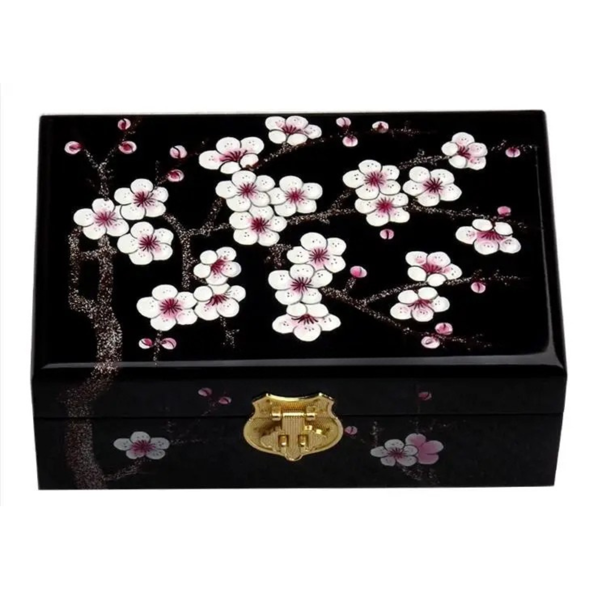 Artisan d'Asie Boites & Coffrets Chinois Noir Boîte à bijoux chinoise en bois laqué