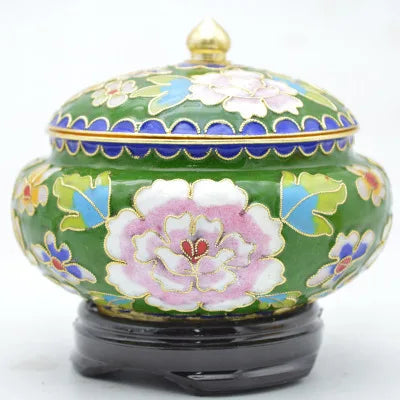 Artisan d'Asie Boites & Coffrets Chinois Vert Boite chinoise en cloisonné