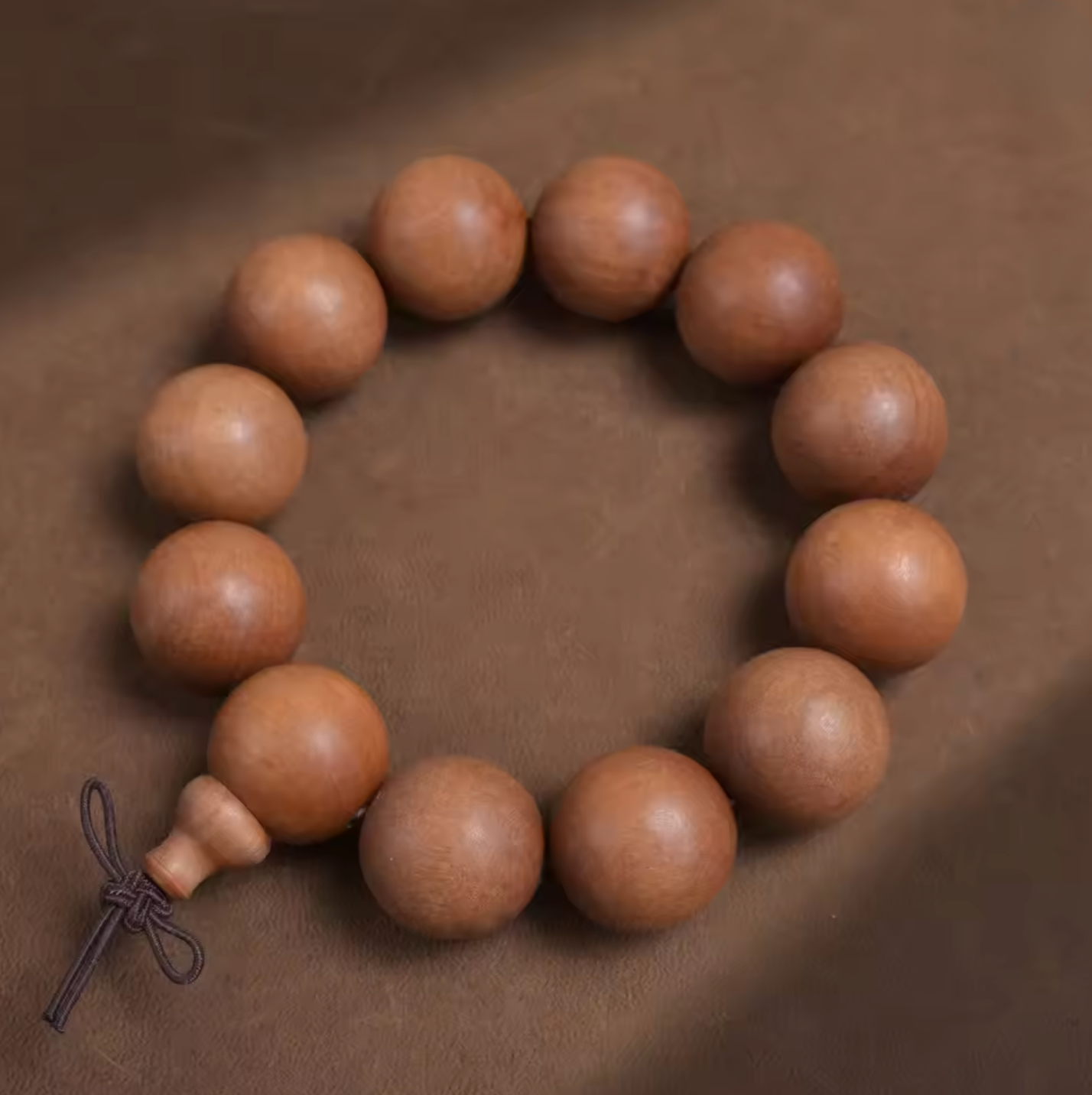 Artisan d'Asie Bracelets Malas 20mm Bracelet mala en bois de santal brun premium