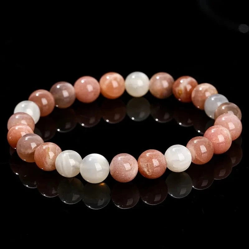 Artisan d'Asie Bracelets Malas Bracelet en Pierre de Lune Multicolore
