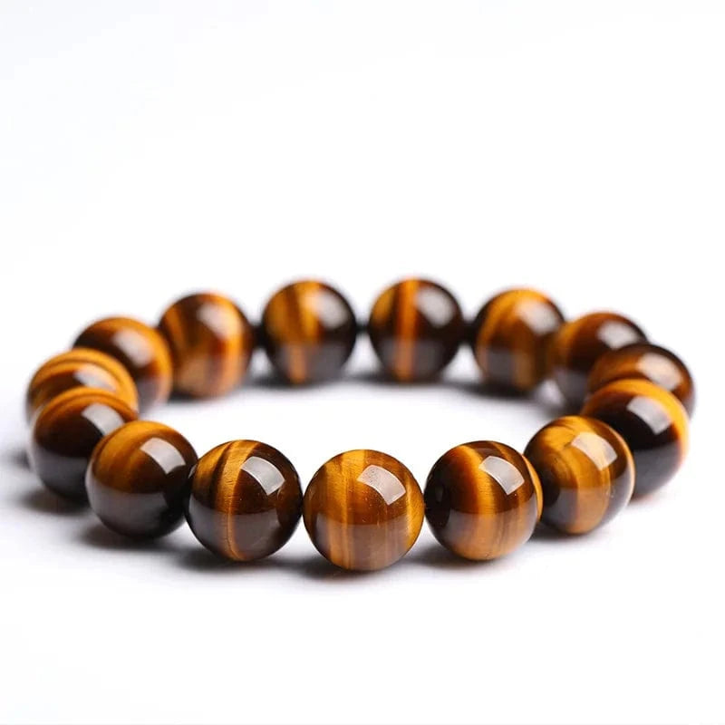 Artisan d'Asie Bracelets Malas Bracelet mala en pierre d'oeil de tigre jaune