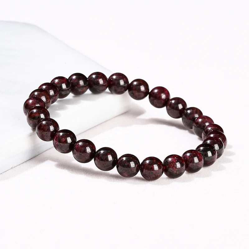 Artisan d'Asie Bracelets Malas Bracelet mala en pierre de grenat