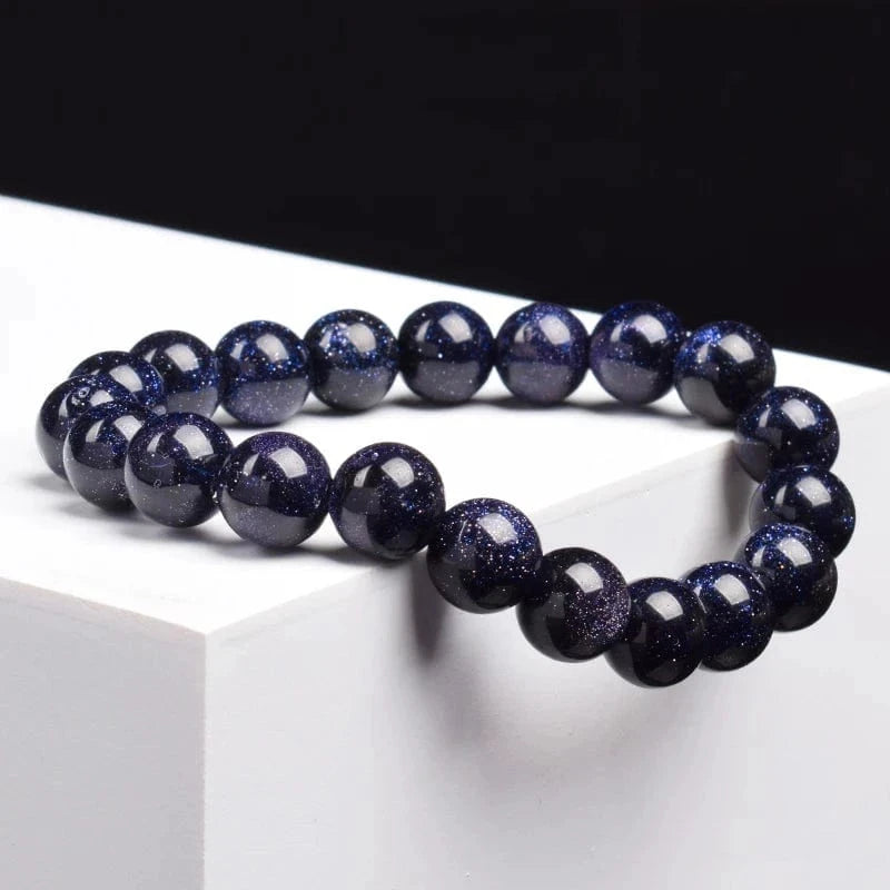 Artisan d'Asie Bracelets Malas Bracelet mala en pierre de sable bleu