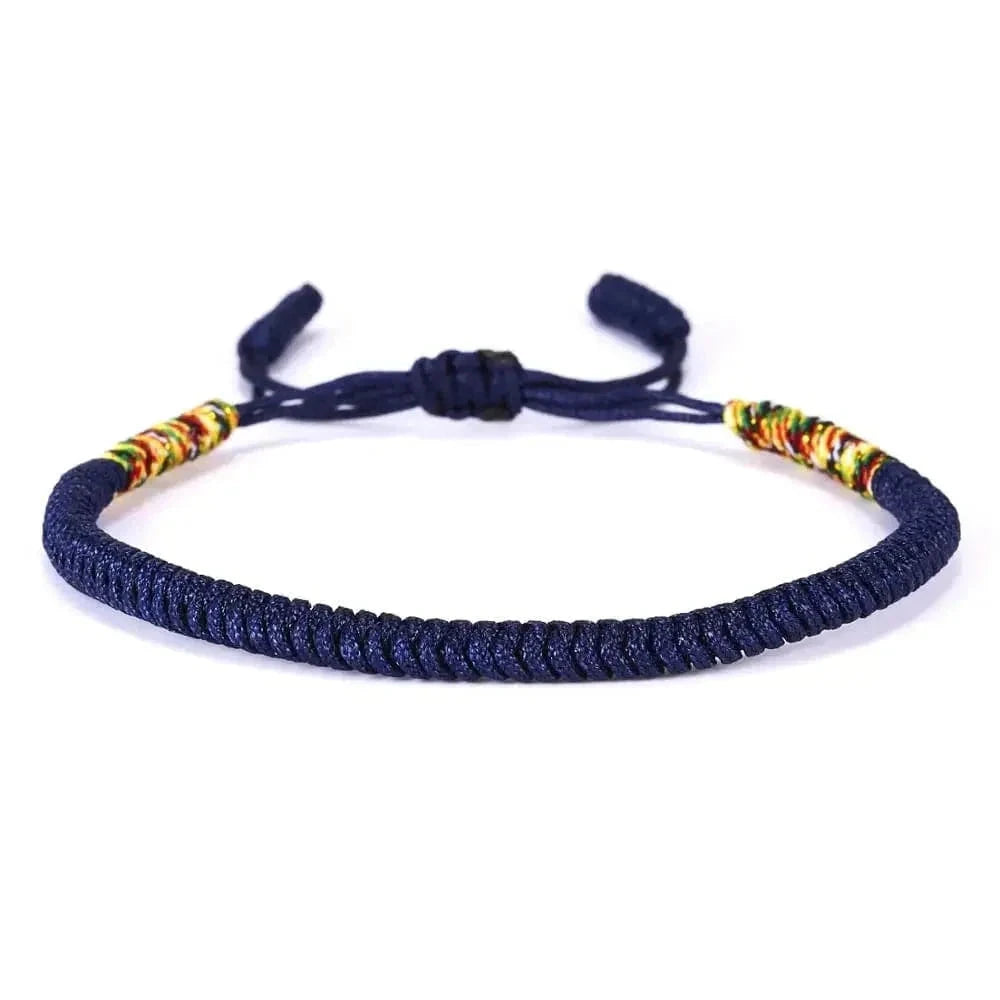 Tibetan hand braided bracelet blue, gray and green