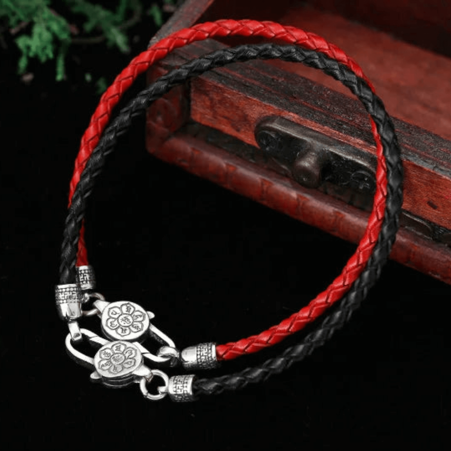 Artisan d'Asie Bracelet Argent 925 & Cuir Tressé bracelet argent 925 cuir tressé