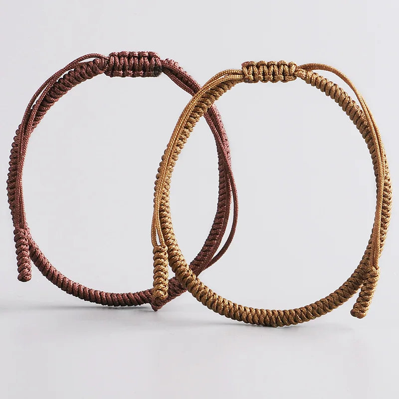 Artisan d'Asie Bracelets Tressés Tibétains Bracelet tressé tibétain marron