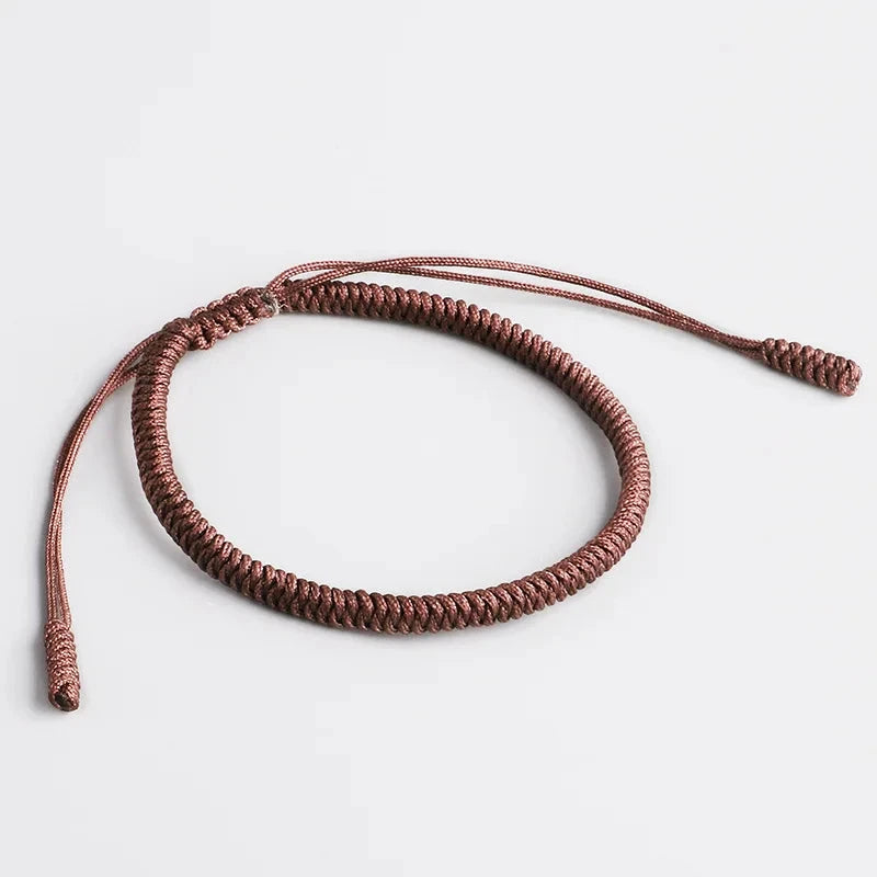 Artisan d'Asie Bracelets Tressés Tibétains Marron Foncé Bracelet tressé tibétain marron