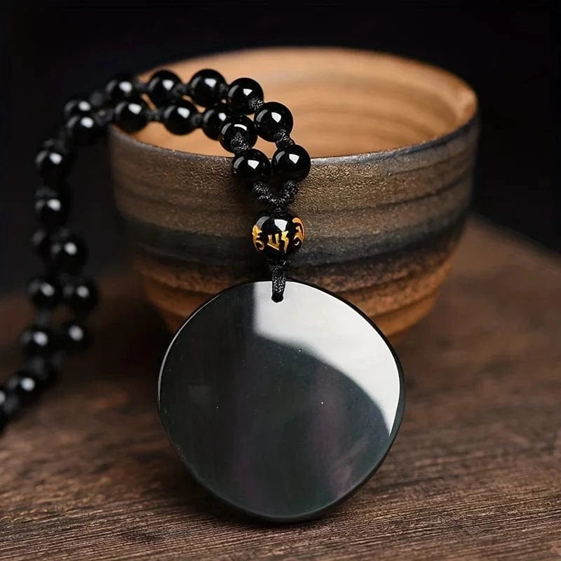 Artisan d'Asie Chakras & Reiki Pendentif Feng Shui Pixiu en Obsidienne Noire