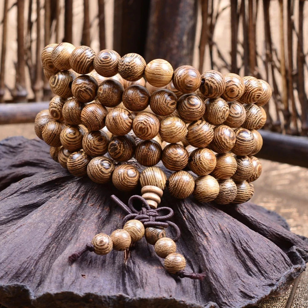 Artisan d'Asie Colliers Malas Collier mala en bois de wengé