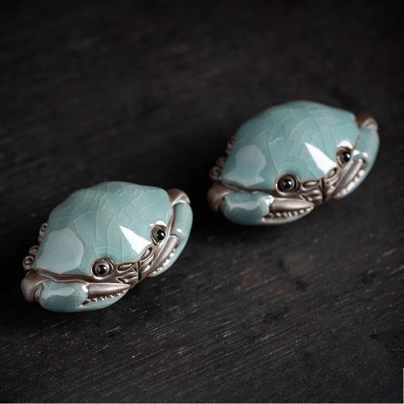 Artisan d'Asie Crabe d'Harmonie Ceramique- Porte-Bonheur, Sérénité et Prospérité