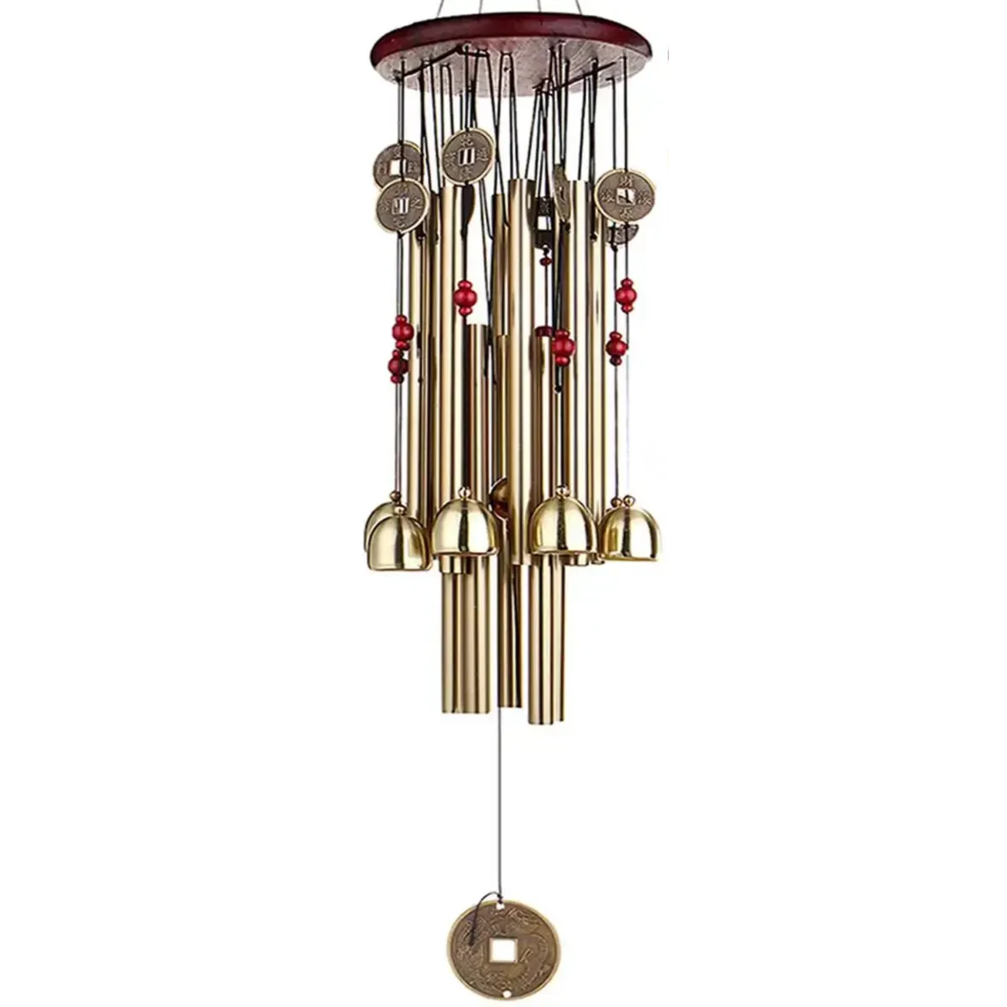 Artisan d'Asie Feng Shui 13 tubes Carillon éolien en cuivre tubulaire
