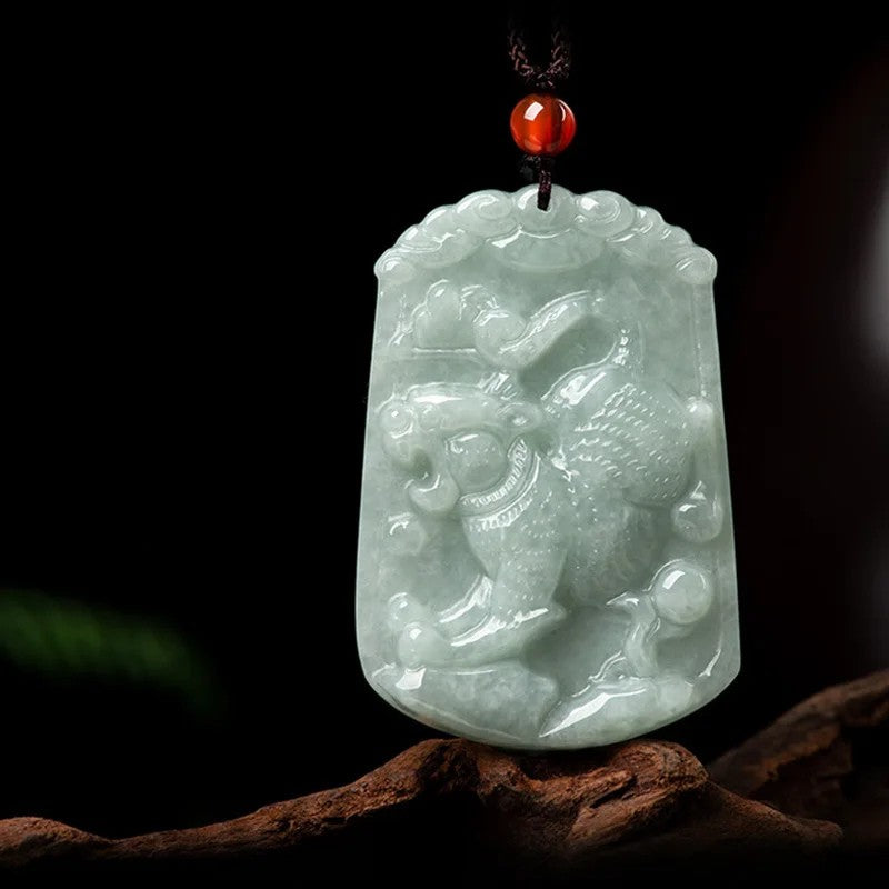 Artisan d'Asie Pendentifs & Amulettes Tigre Pendentif Signes du Zodiaque en Jade du Myanmar