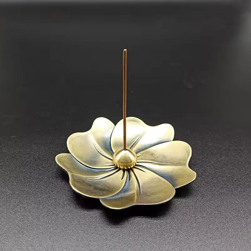 Artisan d'Asie Portes Encens Jaune / Modèle 1 Porte Encens Lotus en Métal – Élégance et Sérénité