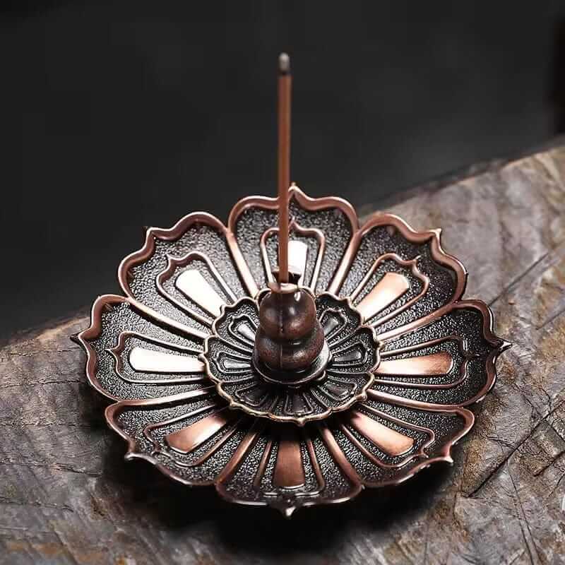 Artisan d'Asie Portes Encens Porte Encens Lotus Alliage – Élégance Zen et Polyvalence
