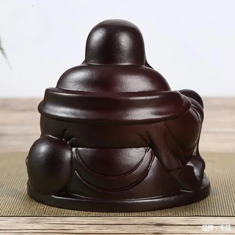 Artisan d'Asie Statues Bouddha 15 cm / Bois d’ébène Statue bouddha Maitreya - Bois d’ébène