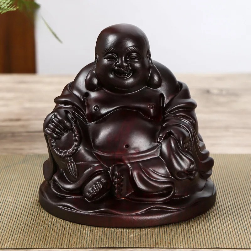 Artisan d'Asie Statues Bouddha 15 cm / Bois d’ébène Statue bouddha Maitreya - Bois d’ébène