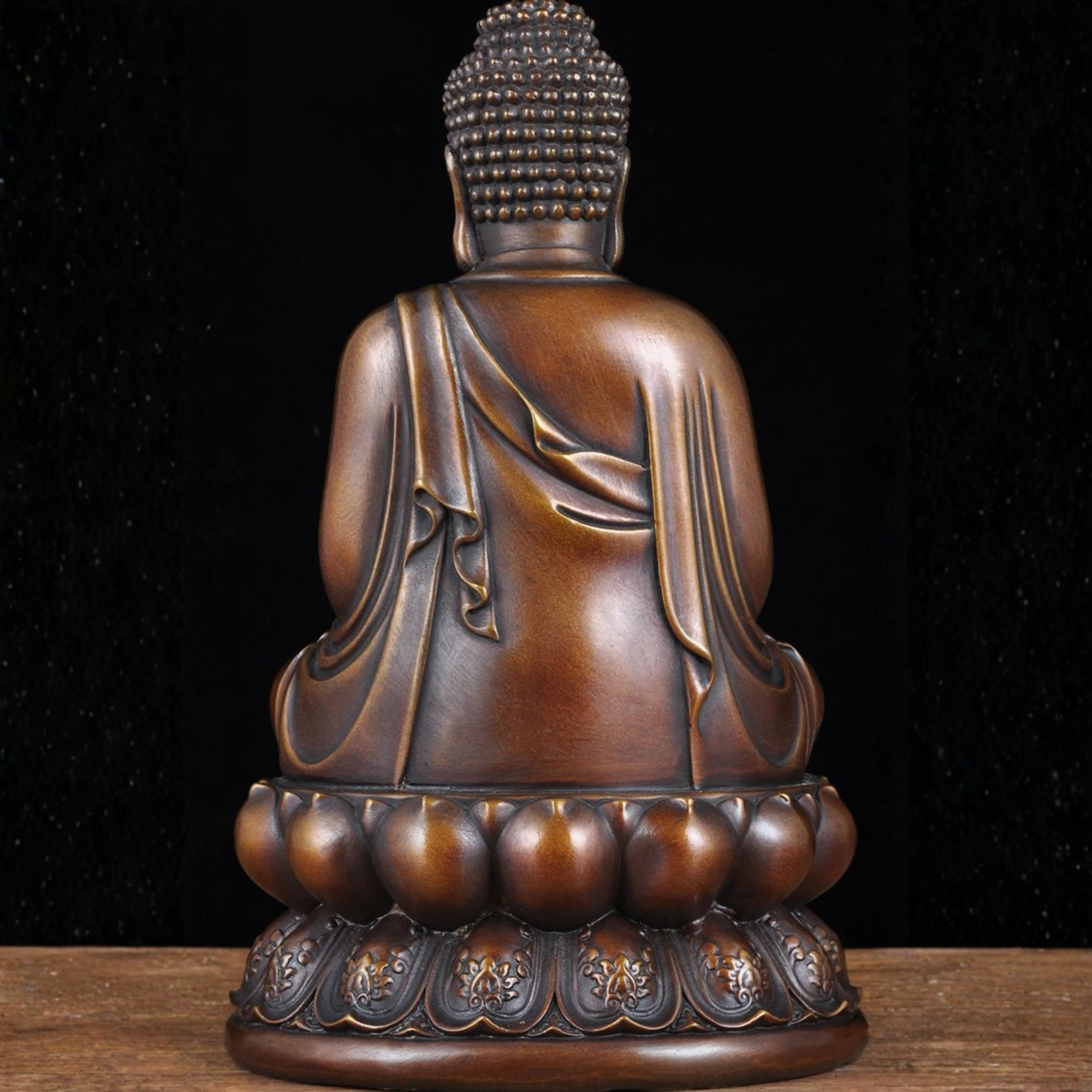 Artisan d'Asie Statues Bouddha Statue Bouddha Amitabha assis en cuivre