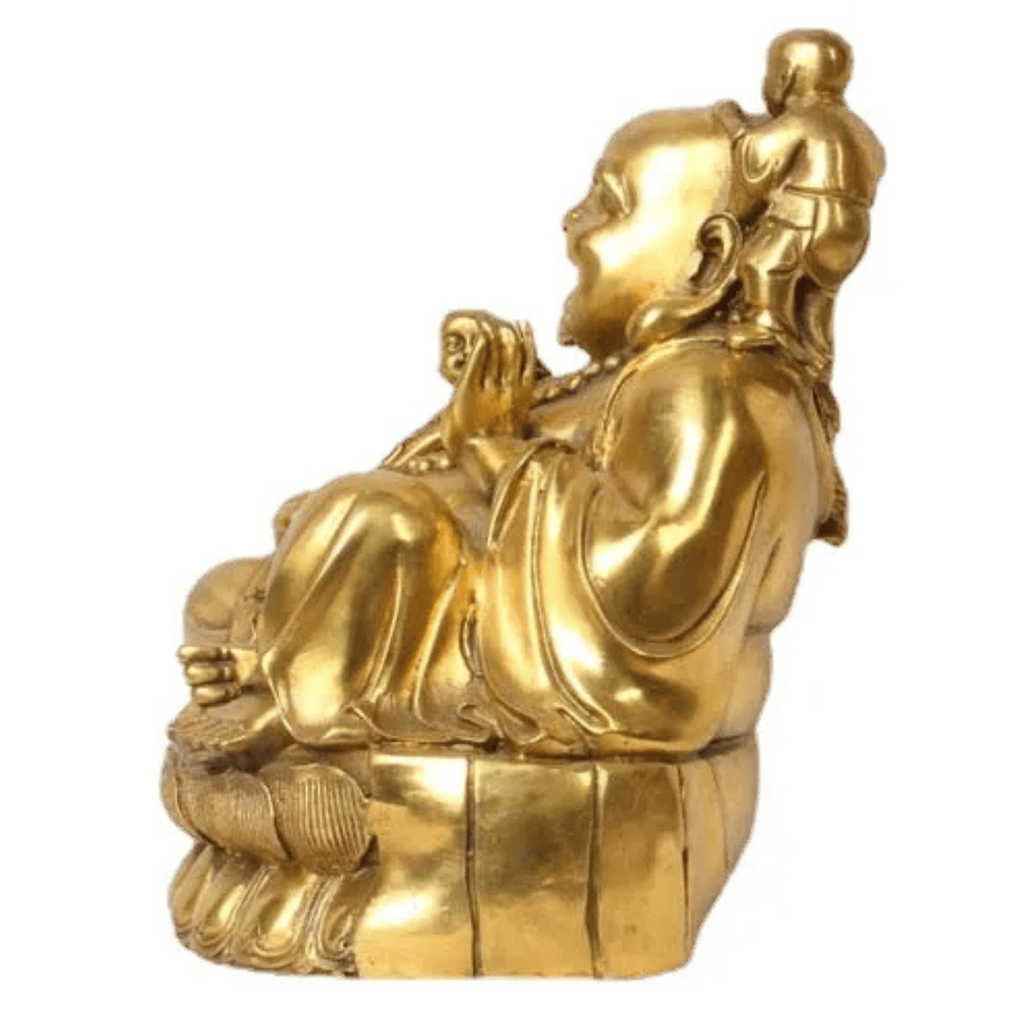 Artisan d'Asie Statues Bouddha Statue Bouddha rieur Maitreya en cuivre