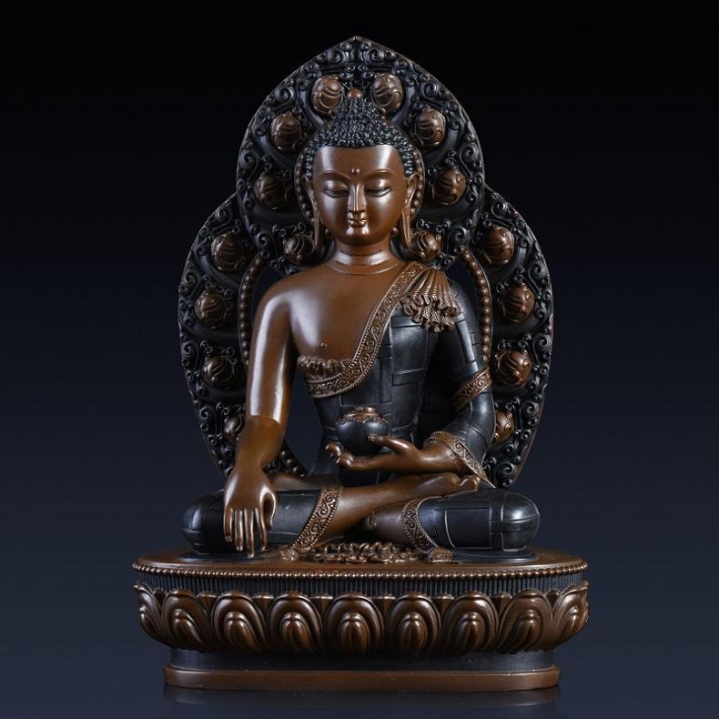 Artisan d'Asie Statues Bouddha Statue Bouddha Śhākyamuni en Cuivre Pur