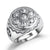 Artisan d'Asie Bagues S (37 à 54 mm) Bague ronde mantra Om Mani Padme Hum en argent 925