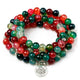 Artisan d'Asie Colliers Malas Arbre de vie Collier Mala 108 Perles en Tourmaline Muticolore
