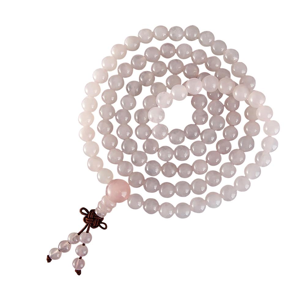 Artisan d'Asie Colliers Malas M (64,8 cm) Collier mala en cristal rose