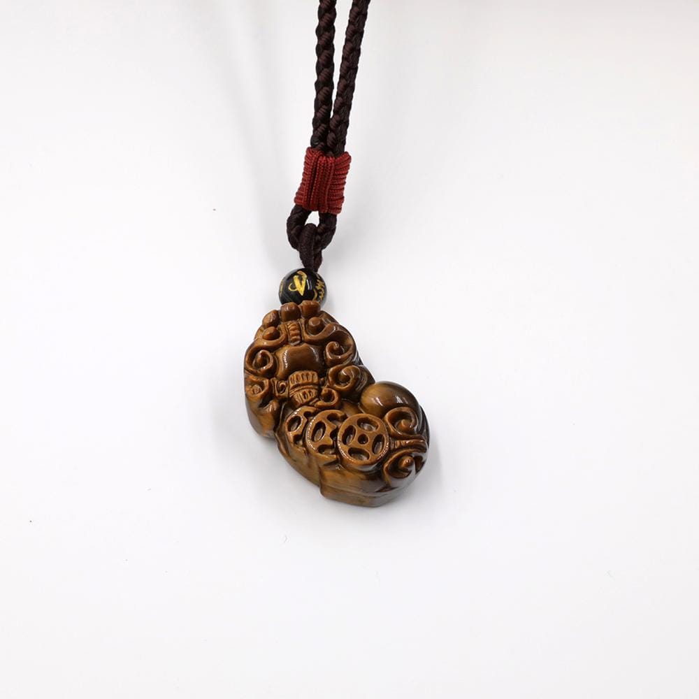 Artisan d'Asie Pendentifs & Amulettes Pendentif Feng Shui Pixiu en Oeil de Tigre