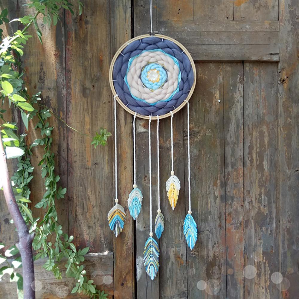 Wool and fabric dream catcher