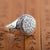 Tibetan Craft Ring Mantra Om in Silver Massive S925