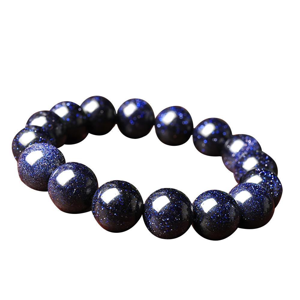 Bracelet mala in blue sand stone