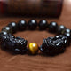 Bracelet mala en pierre d'obsidienne et oeil de tigre Bracelets Malas Artisan d'Asie