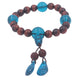 Bracelet mala en pierre d'oeil de tigre rouge et cristal bleu Bracelets Malas Artisan d'Asie