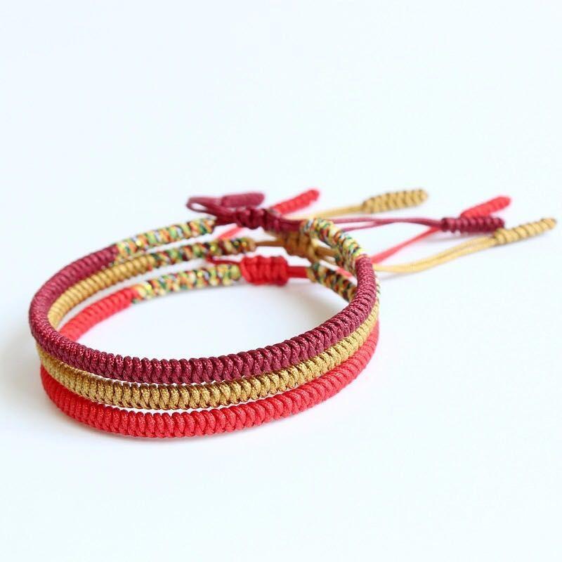 Tibetan bracelet braided with red and gold hand