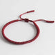 Bracelets Tibétains Porte Bonheur Bracelets Tressés Tibétains Artisan d'Asie Rouge Foncé