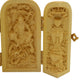 Coffret de 3 statuettes artisanales en bois - Bodhisattva Guanyin - Design 1 Statues Bouddha Artisan d'Asie